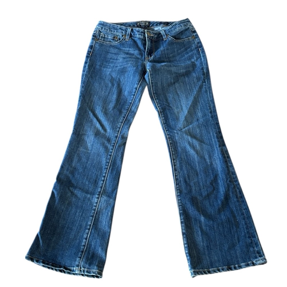 Seven7 Flare Wide‎ Leg Midrise Blue Jeans Size 29